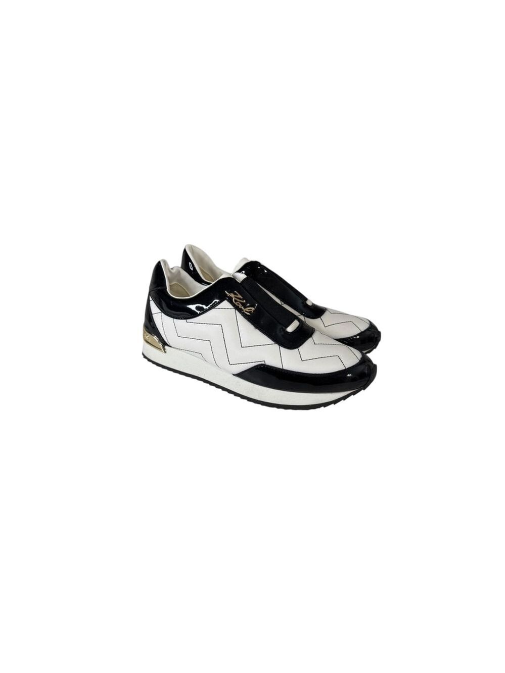 Women's Karl Lagerfeld Sneakers Size 8.5 Black and White - Picture 3 of 9